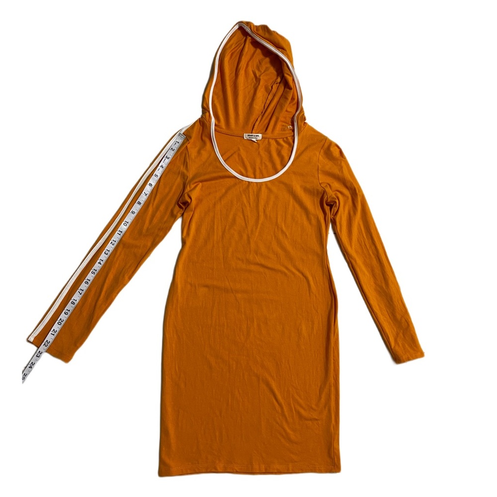 Heart And Hips Long Sleeve Dress Hoodie ORANGE Size L - Picture 5 of 7